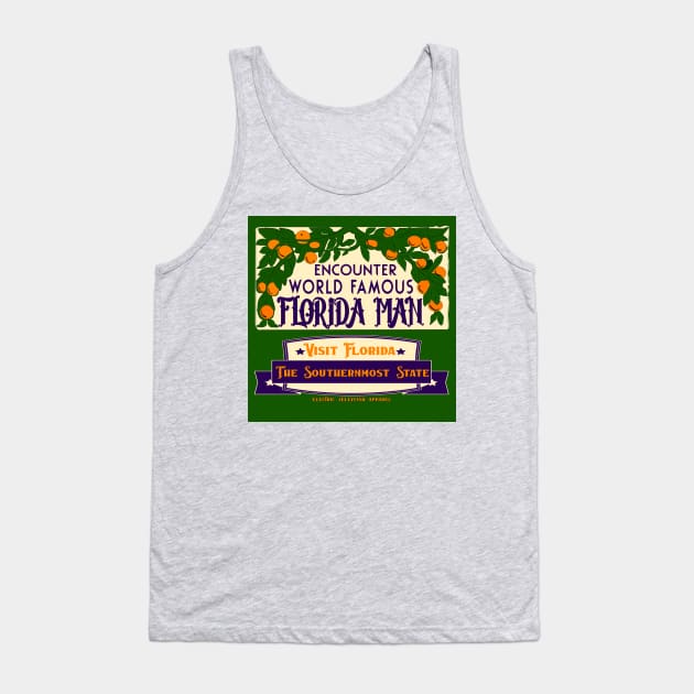 Visit Florida, Man Tank Top by Electric Jellyfish